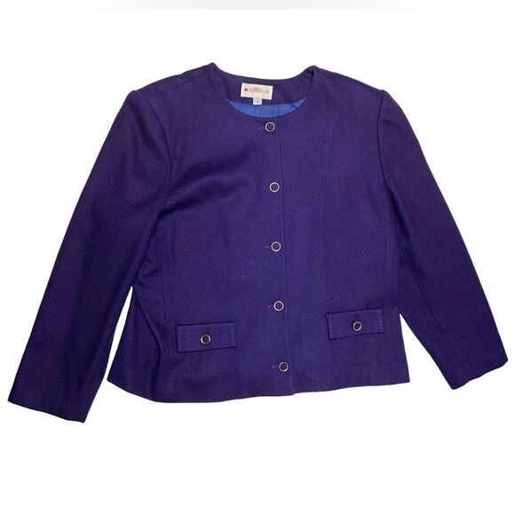 Vintage Appleseed’s Purple Blazer Button Up Coat Jacket Fall Winter Spring - Picture 1 of 8